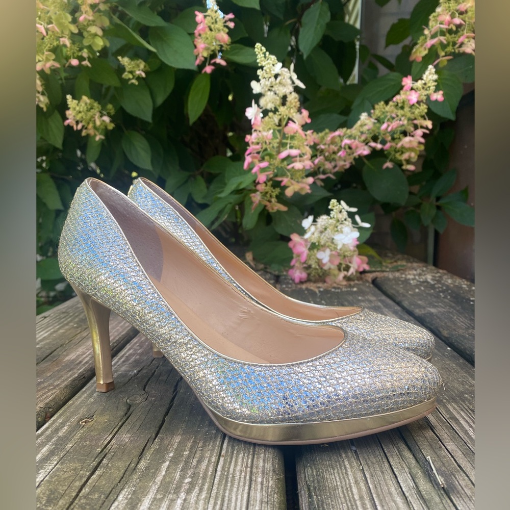 Ivanka Trump Gold and Silver Heels